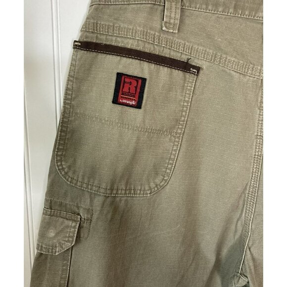 Riggs Workwear by Wrangler Mens Rip Stop 100% Cotton Cargo Pocket Pants-42x32 - Picture 6 of 15